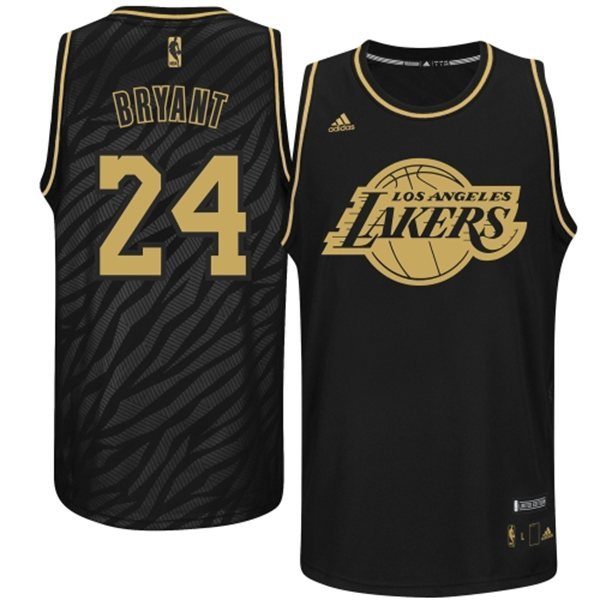  NBA Los Angeles Lakers 24 Kobe Bryant Static Fashion Swingman Black Gold Jerseys