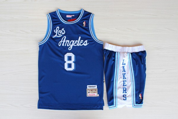  NBA Los Angeles Lakers 8 Kobe Bryant Throwback Soul Swingman Blue Jersey & Shorts Suit