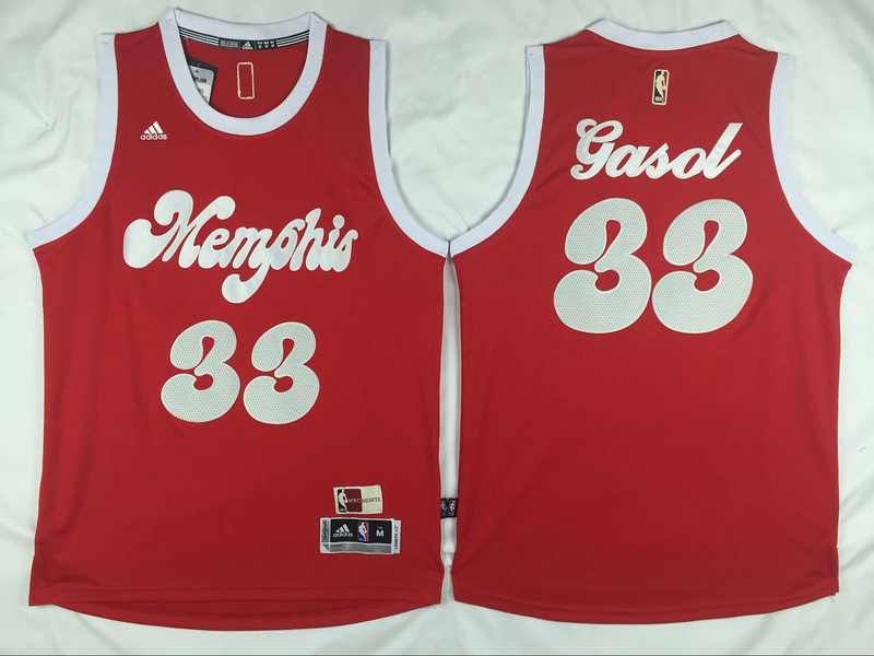  NBA Memphis Grizzlies 33 Mark Gasol New Revolution 30 Swingman Red Jersey