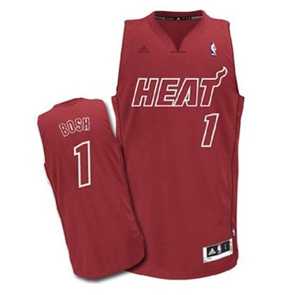  NBA Miami Heat 1 Chris Bosh Big Color Fashion Swingman Christmas Day Red Jersey