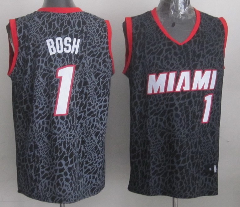  NBA Miami Heat 1 Chris Bosh Crazy Light Swingman Black Jersey