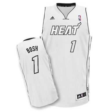  NBA Miami Heat 1 Chris Bosh New Revolution 30 Swingman White Hot 2013 Jersey