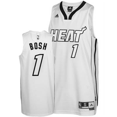 NBA Miami Heat 1 Chris Bosh White Fashion Swingman Jersey