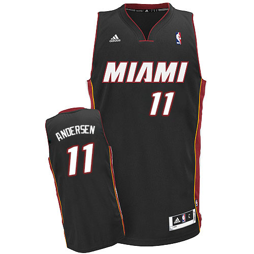  NBA Miami Heat 11 Chris Andersen New Revolution 30 Swingman Road Black Jersey