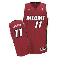  NBA Miami Heat 11 Chris Andersen New Revolution 30 Swingman Road Red Jersey