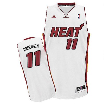  NBA Miami Heat 11 Chris Andersen New Revolution 30 Swingman Road White Jersey