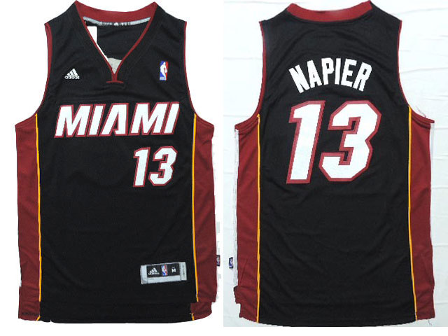  NBA Miami Heat 13 Shabazz Napier New Revolution 30 Swingman Road Black Jersey