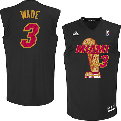  NBA Miami Heat 3 Dwyane Wade 2013 NBA Finals Champions Jersey