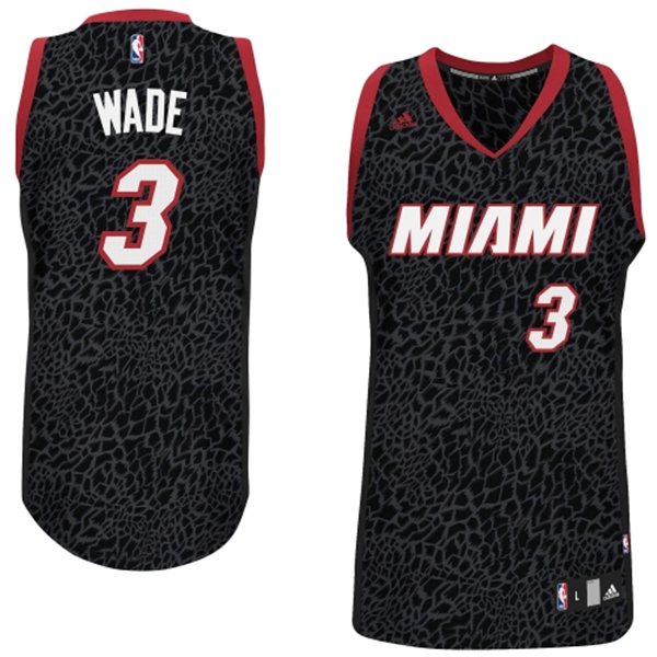  NBA Miami Heat 3 Dwyane Wade Crazy Light Swingman Black Jersey