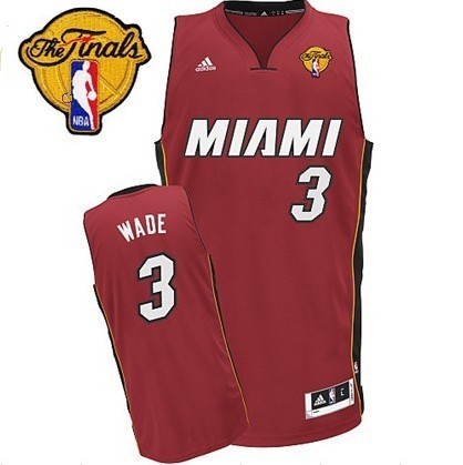  NBA Miami Heat 3 Dwyane Wade New Revolution 30 Swingman Alternate Red Jersey