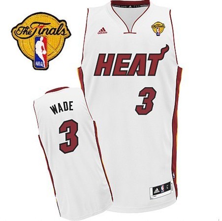  NBA Miami Heat 3 Dwyane Wade New Revolution 30 Swingman Home White Jersey