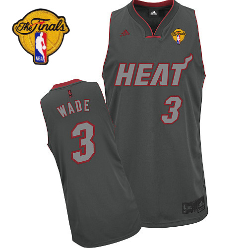  NBA Miami Heat 3 Dwyane Wade Swingman Graystone Fashion Jersey 2012 NBA Finals