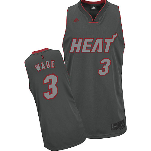  NBA Miami Heat 3 Dwyane Wade Swingman Graystone Fashion Jersey