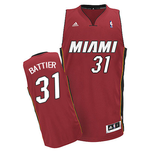  NBA Miami Heat 31 Shane Battier New Revolution 30 Swingman Alternate Red Jersey