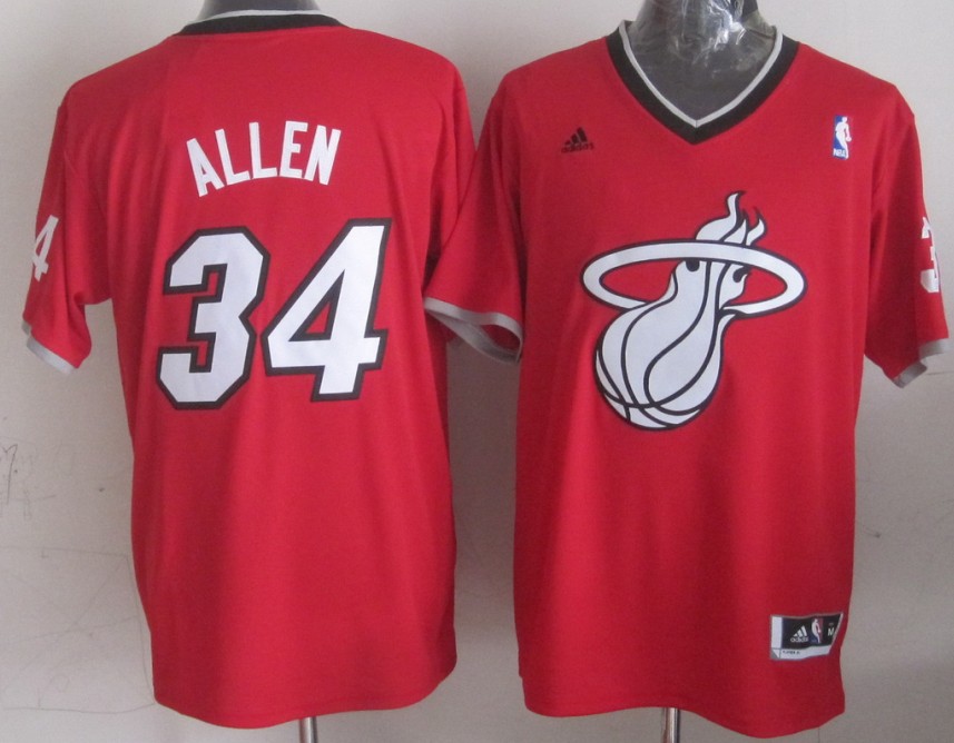  NBA Miami Heat 34 Ray Allen 2013 Christmas Day Fashion Swingman Red Jersey