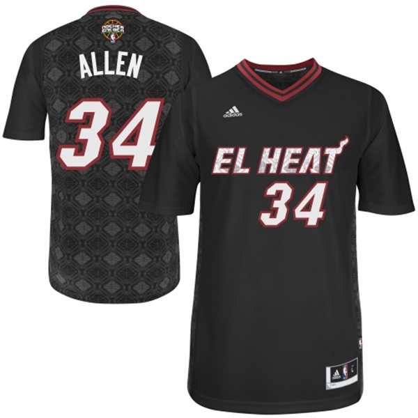  NBA Miami Heat 34 Ray Allen 2014 Noches Enebea Swingman Black Jersey