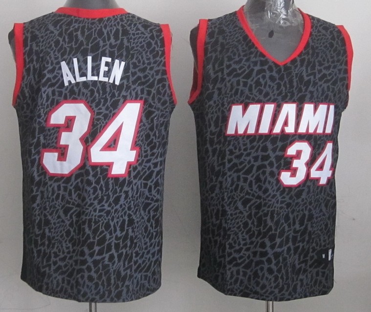  NBA Miami Heat 34 Ray Allen Crazy Light Swingman Black Jersey