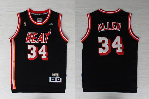  NBA Miami Heat 34 Ray Allen Hardwood Classic Fashion Swingman Black Jersey
