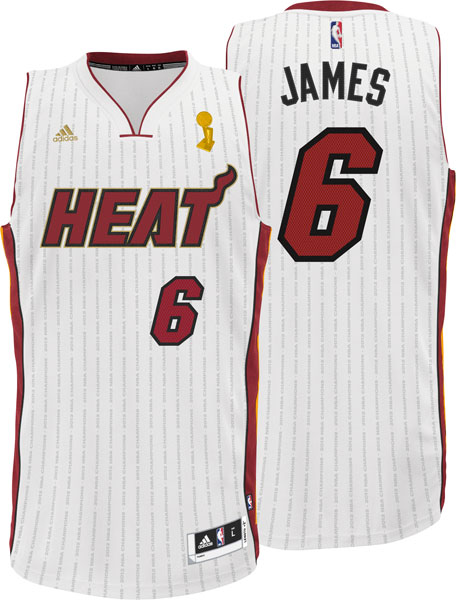  NBA Miami Heat 6 LeBron James 2012 Champions Ring Ceremony Swingman Jersey