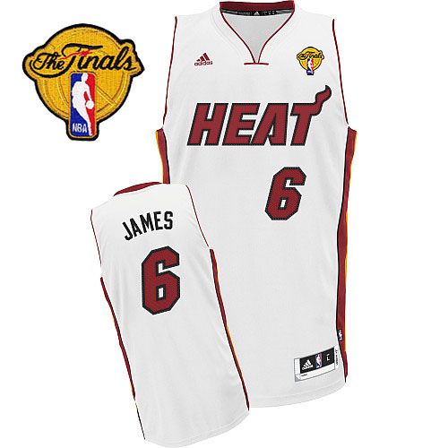  NBA Miami Heat 6 LeBron James New Revolution 30 Swingman Home White Jersey 2012 NBA Finals Patch