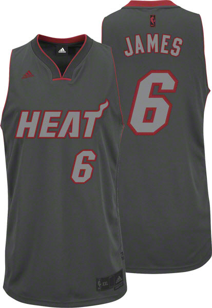  NBA Miami Heat 6 LeBron James Swingman Graystone Fashion Jersey