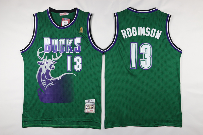  NBA Milwaukee Bucks 13 Glenn Robinson Jerseys New Revolution 30 Swingman Road Green Jersey