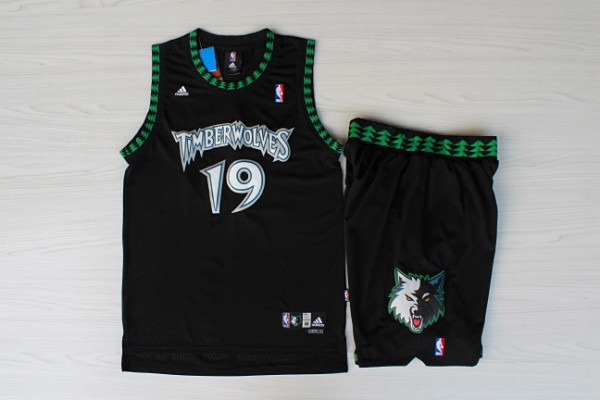  NBA Minnesota Timberwolves 19 Sam Cassell Throwback Soul Swingman Black Jersey & Shorts Suit