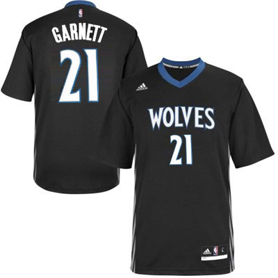  NBA Minnesota Timberwolves 21 Kevin Garnett Revolution 30 Swingman Alternate Black Jersey With Sleeve