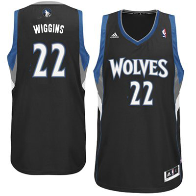  NBA Minnesota Timberwolves 22 Andrew Wiggins New Revolution 30 Swingman Road Black Jersey
