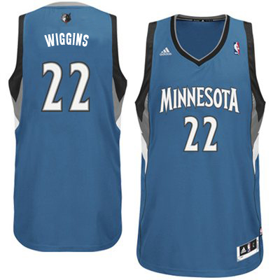  NBA Minnesota Timberwolves 22 Andrew Wiggins New Revolution 30 Swingman Road Blue Jersey