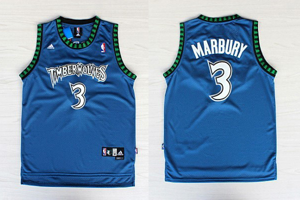  NBA Minnesota Timberwolves 3 Stephon Marbury Throwback Soul Swingman Blue Jersey