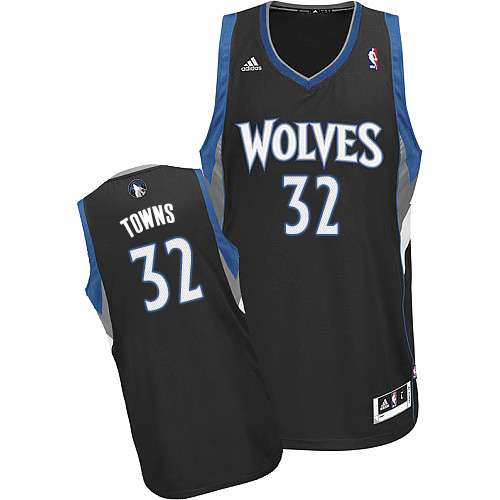  NBA Minnesota Timberwolves 32 Karl Anthony Towns Jersey New Revolution 30 Swingman Road Black Jersey