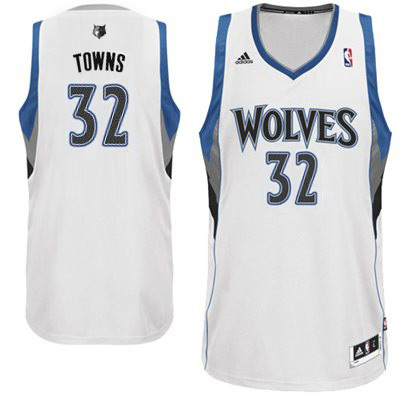  NBA Minnesota Timberwolves 32 Karl Anthony Towns Jersey New Revolution 30 Swingman Road White Jersey