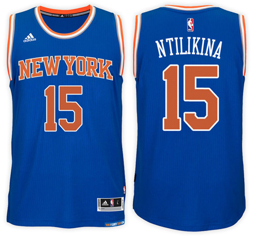  NBA New York Knicks 15 Frank Ntilikina New Revolution 30 Swingman Blue Stitched NBA Jersey