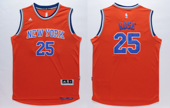  NBA New York Knicks 25 Derrick Rose New Revolution 30 Swingman Orange Jersey