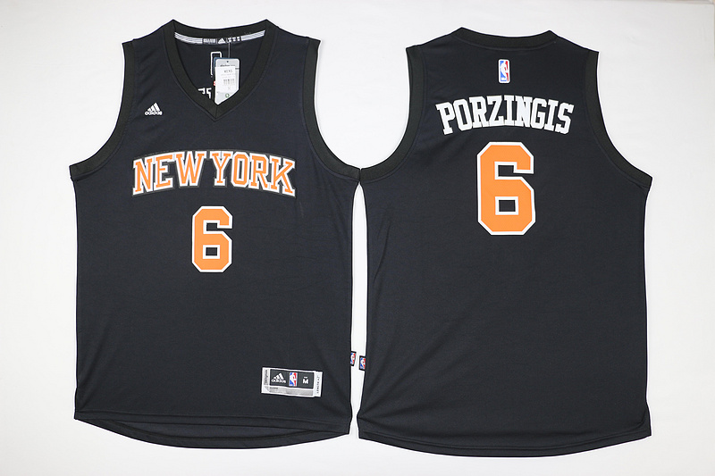  NBA New York Knicks 6 Kristaps Porzingis Kid jersey New Revolution 30 Swingman Black Youth Jersey