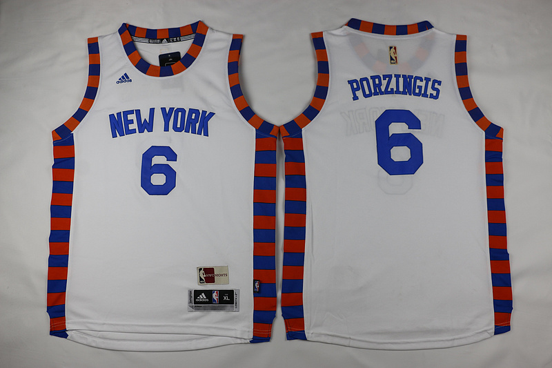  NBA New York Knicks 6 Kristaps Porzingis Kid jersey New Revolution 30 Swingman White Youth Jersey