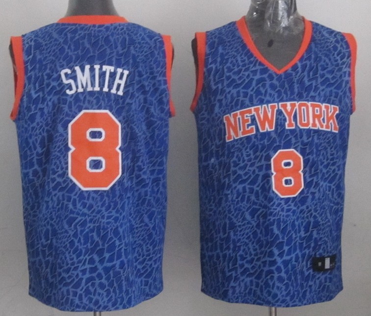  NBA New York Knicks 8 Jr Smith Crazy Light Swingman Blue Jersey
