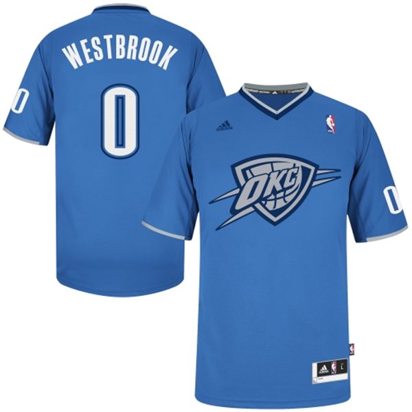  NBA Oklahoma City Thunder 0 Russell Westbrook 2013 Christmas Day Fashion Swingman Blue Jersey