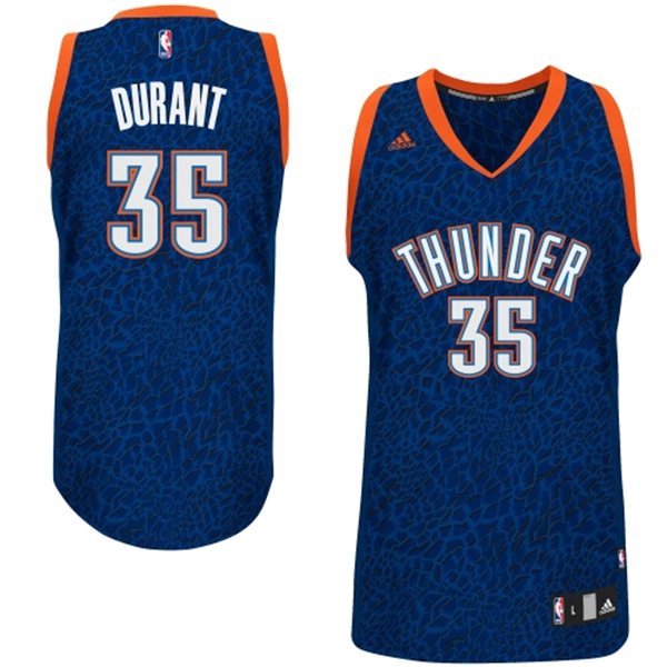  NBA Oklahoma City Thunder 35 Kevin Durant Crazy Light Swingman Blue Jersey