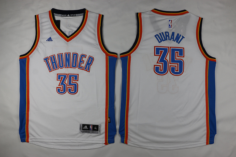  NBA Oklahoma City Thunder 35 Kid jersey Kevin Durant New Revolution 30 Swingman White Youth Jersey