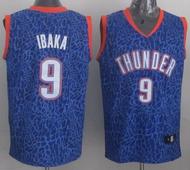  NBA Oklahoma City Thunder 9 Serge Ibaka Crazy Light Swingman Blue Jersey