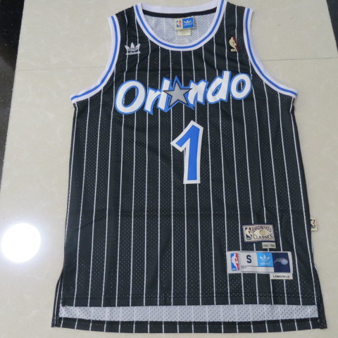  NBA Orlando Magic 1 McGrady New Revolution Swingman Throwback Black Jersey