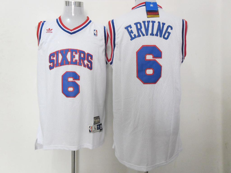  NBA Philadelphia 76ers 6 Julius Erving New Rev30 Swingman Throwback White Jersey