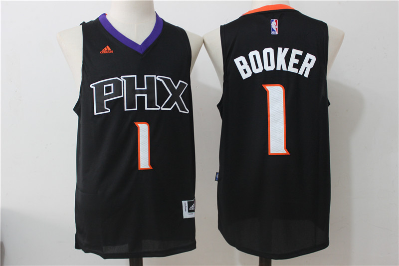 NBA Phoenix Suns 1 Devin Booker New Revolution 30 Swingman Black Jersey
