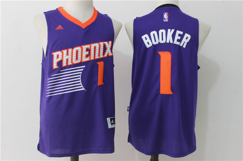  NBA Phoenix Suns 1 Devin Booker New Revolution 30 Swingman Blue Jersey