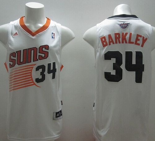  NBA Phoenix Suns 34 Charles Barkley New Revolution 30 Swingman White Jersey