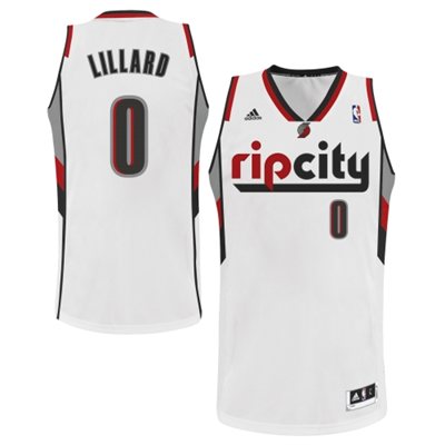  NBA Portland Trail Blazers 0 Damian Lillard Pride Fashion New Revolution 30 Swingman Rip City White Jersey