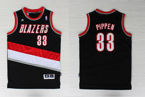  NBA Portland Trail Blazers 33 Scottie Pippen New Revolution 30 Swingman Black Jersey