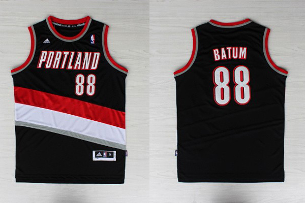  NBA Portland Trail Blazers 88 Nicolas Batum New Revolution 30 Swingman Black Jersey